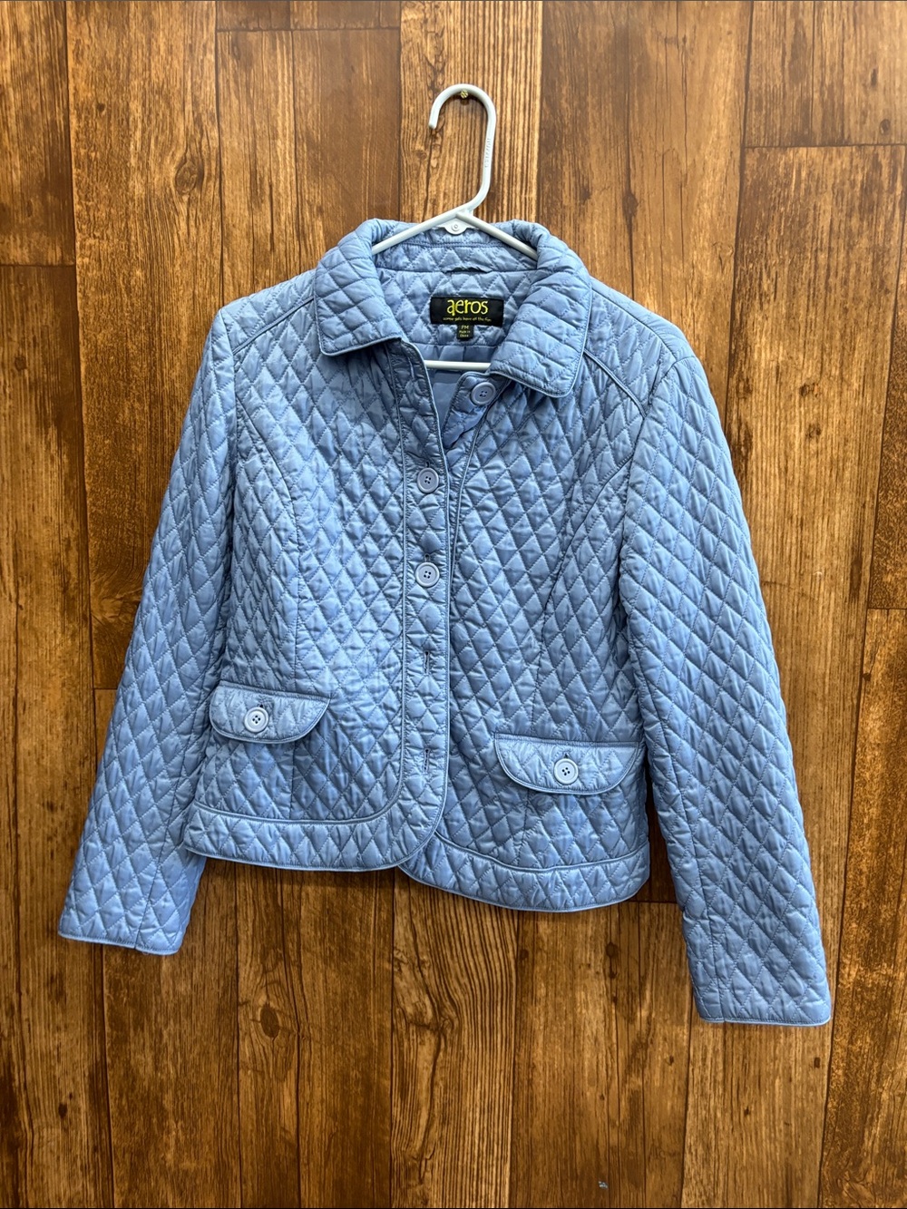 Areos Light Blue Quilted Pea Coat